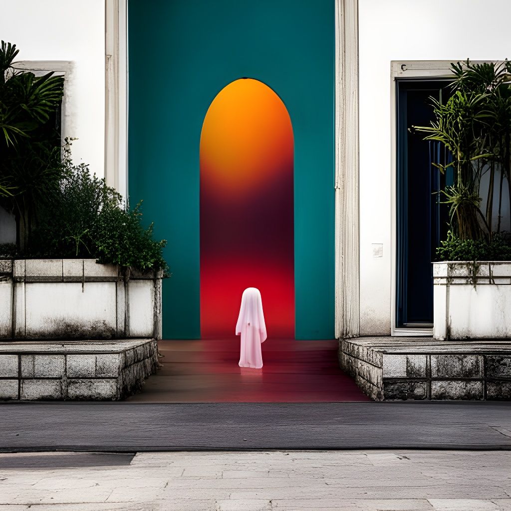 Colorful Chibi Ghost Shines with Surrealist Inspiration