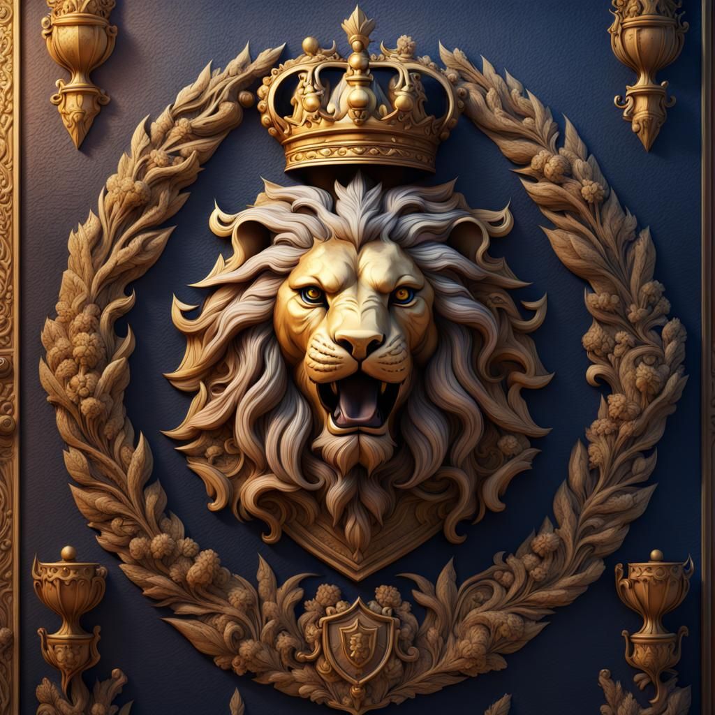 Lion of Judah Coat of Arms: Detailed Matte Painting