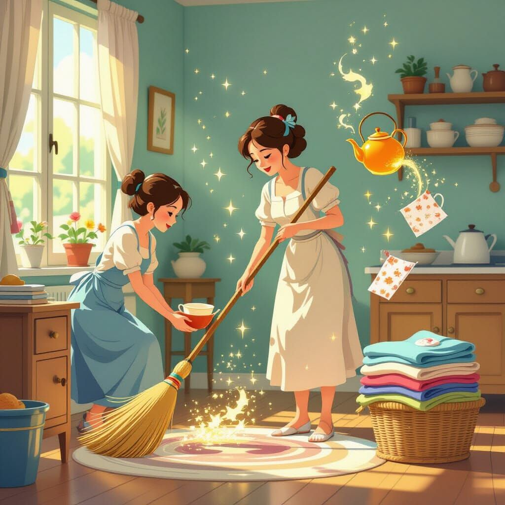 Mundane Chores Become Magic in Studio Ghibli Style