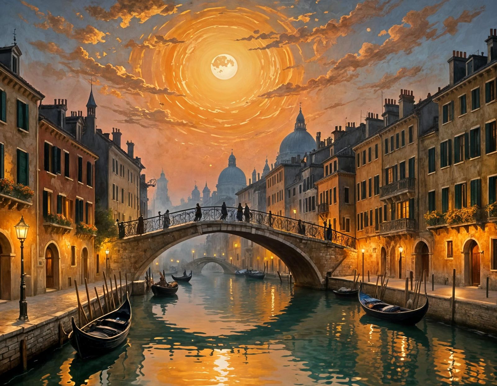 Moonlit Venice at Night
