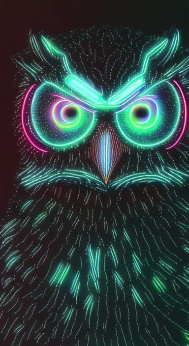 Neon Lineart Owl