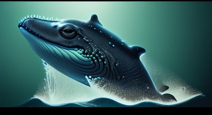 Whale Frog in the Sea with Black Light