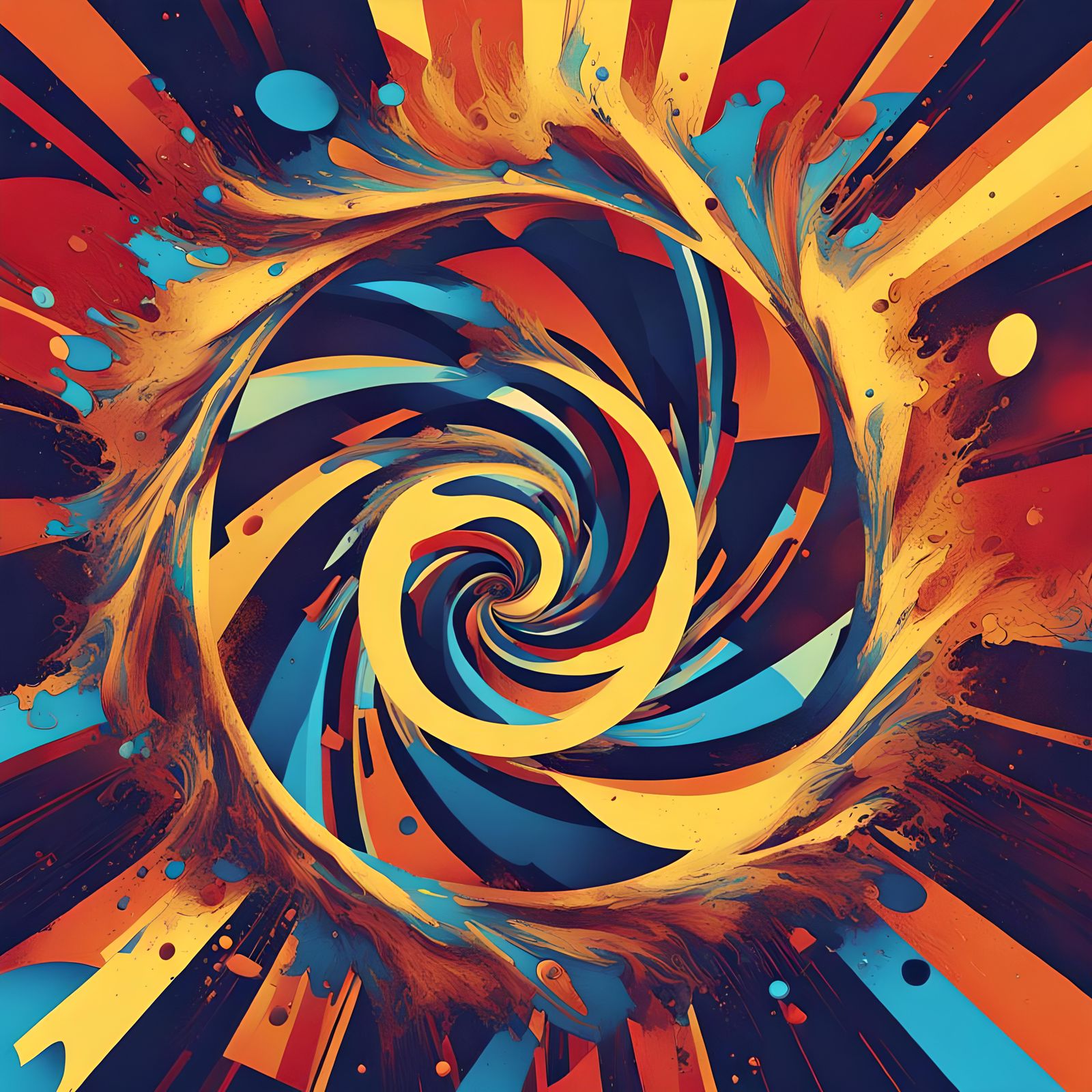 Vibrant Whirlpool Nightclub Abstract in Pop Art Style