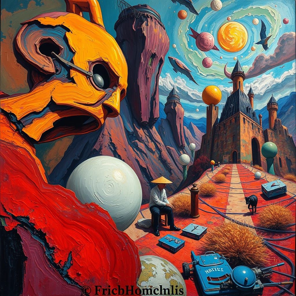 Surreal, Dreamlike Scene with Clashing Colours and Expressiv...