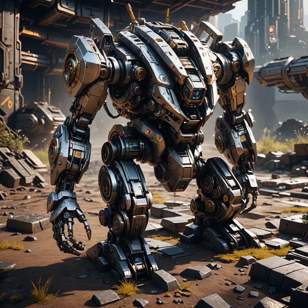 Intricate Sci-Fi Mech Details in Cinematic 8K
