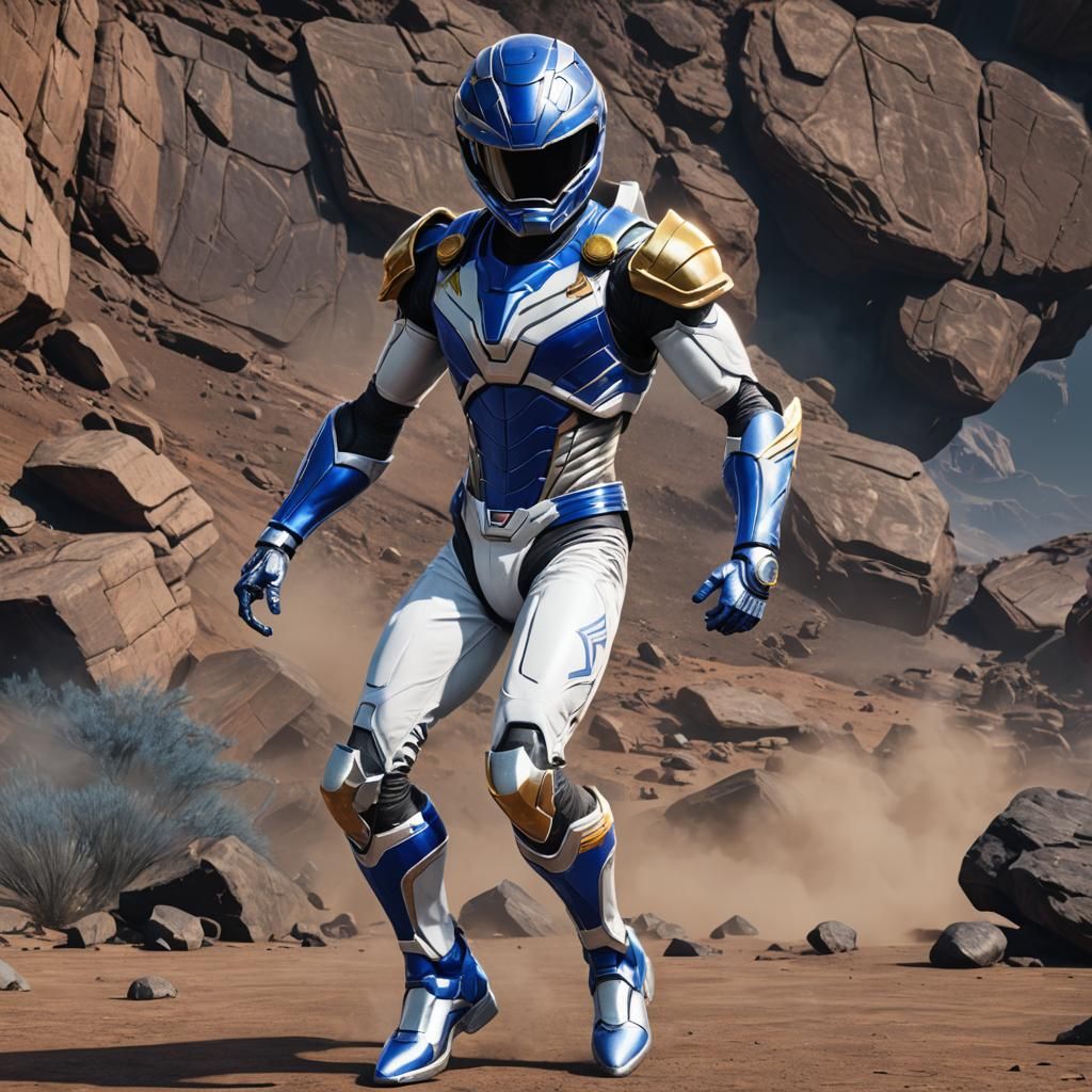 Black Space Ranger in 3D Game Cinematic Style