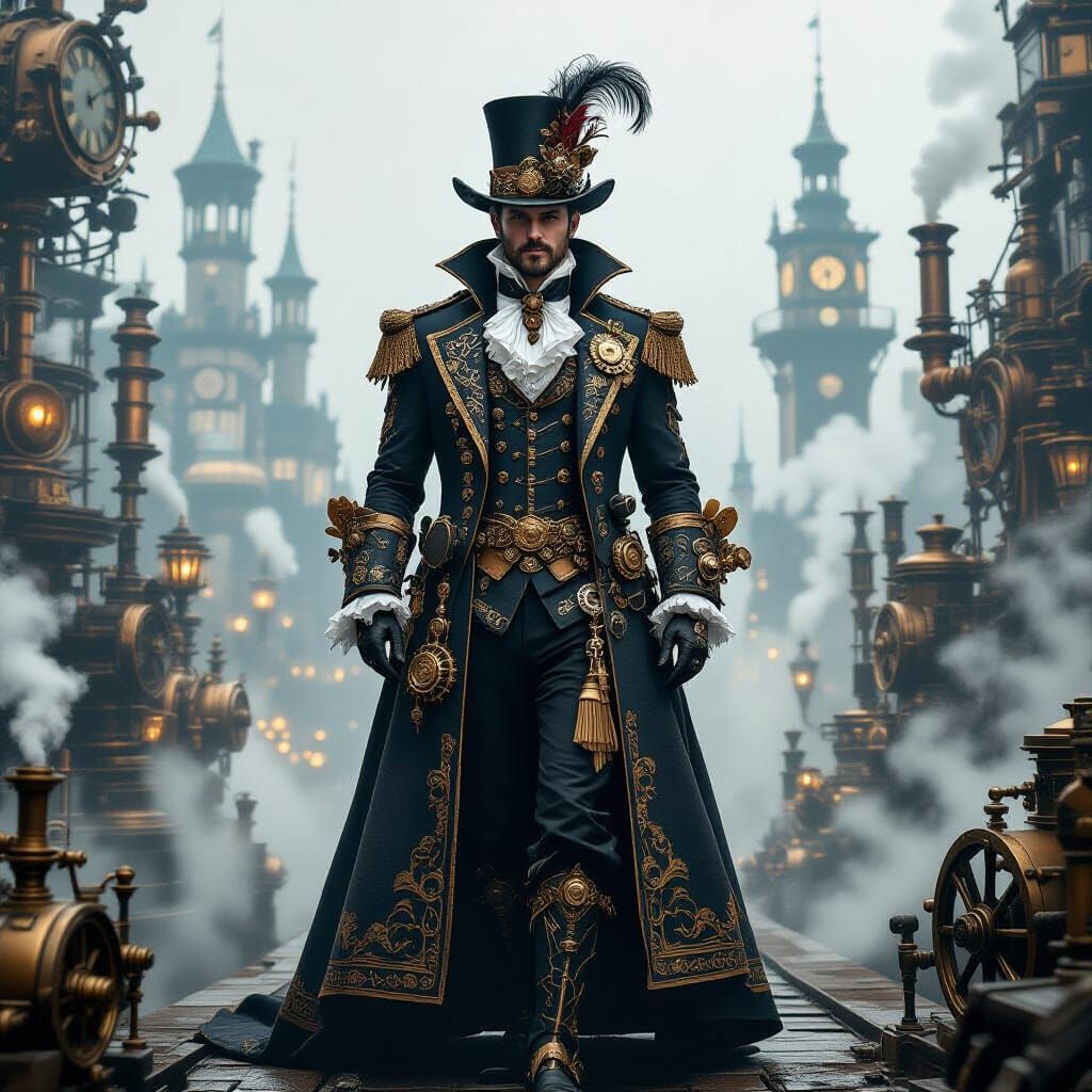 Steampunk Monarch in Victorian Kingdom