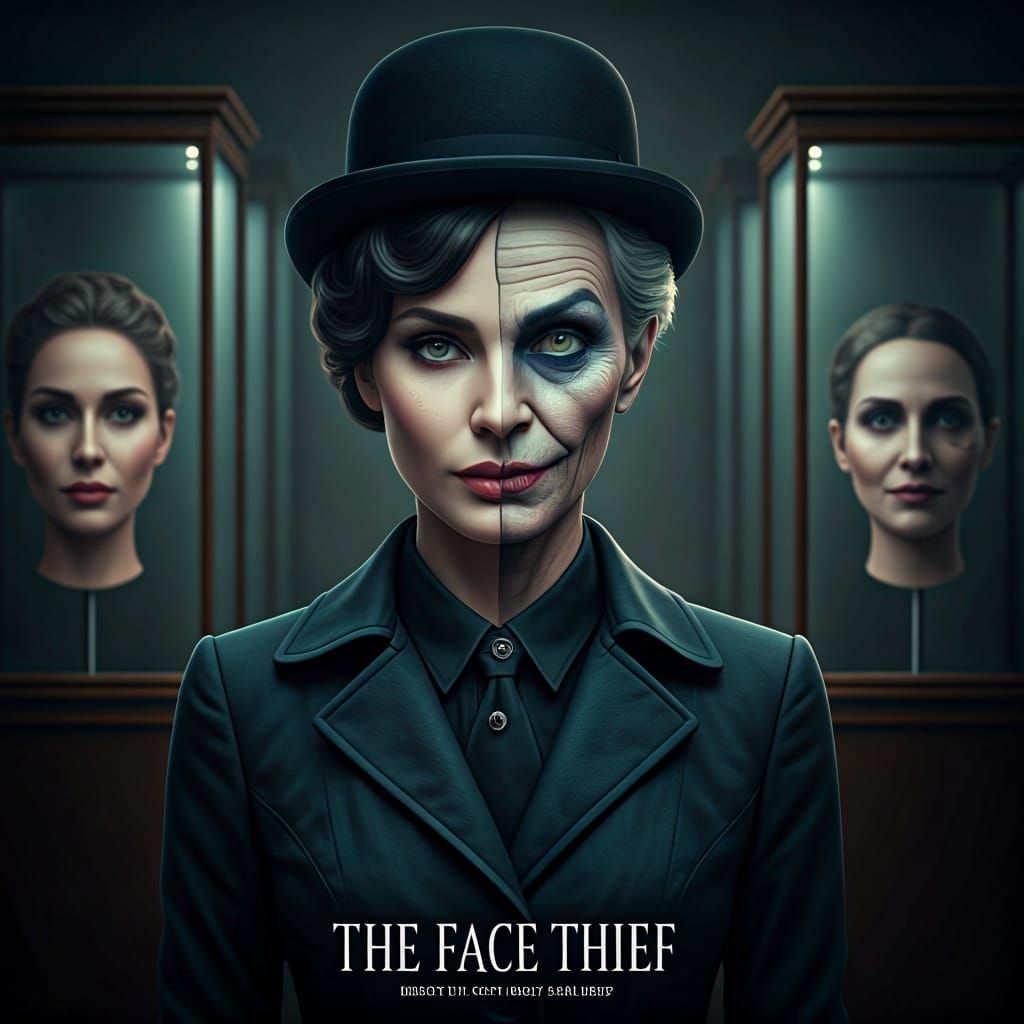 Surreal Face Thief in Editorial Photo Style