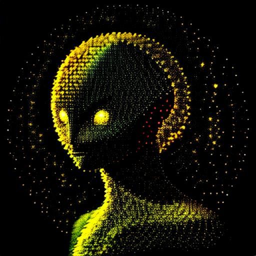 Alien Image in Pointillism Style