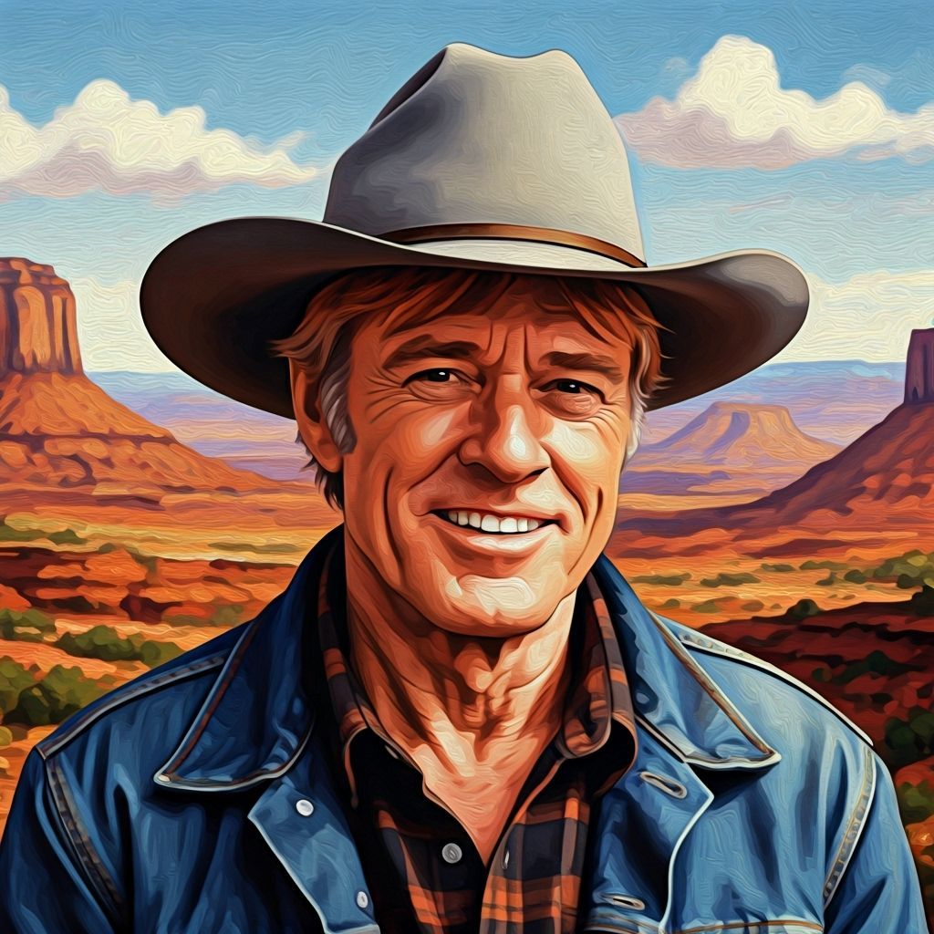 Impressionistic Portrait of Robert Redford in Canyonlands