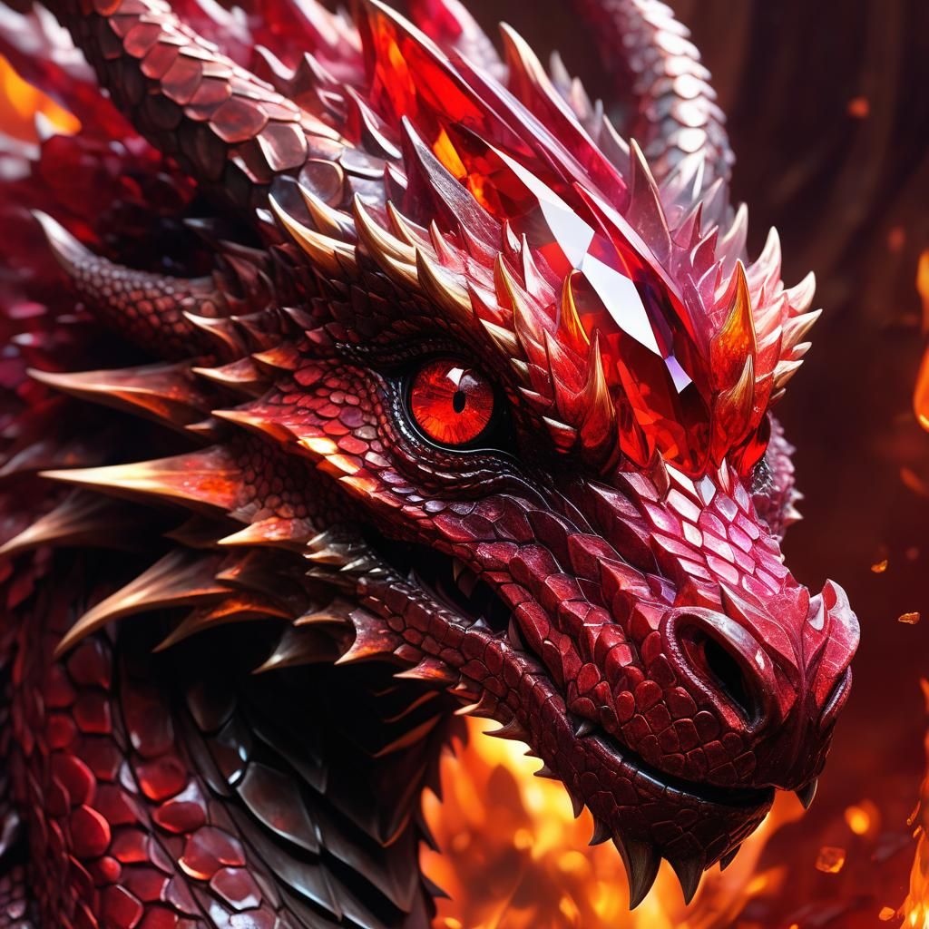 Anime Ruby Dragon Portrait in 3D