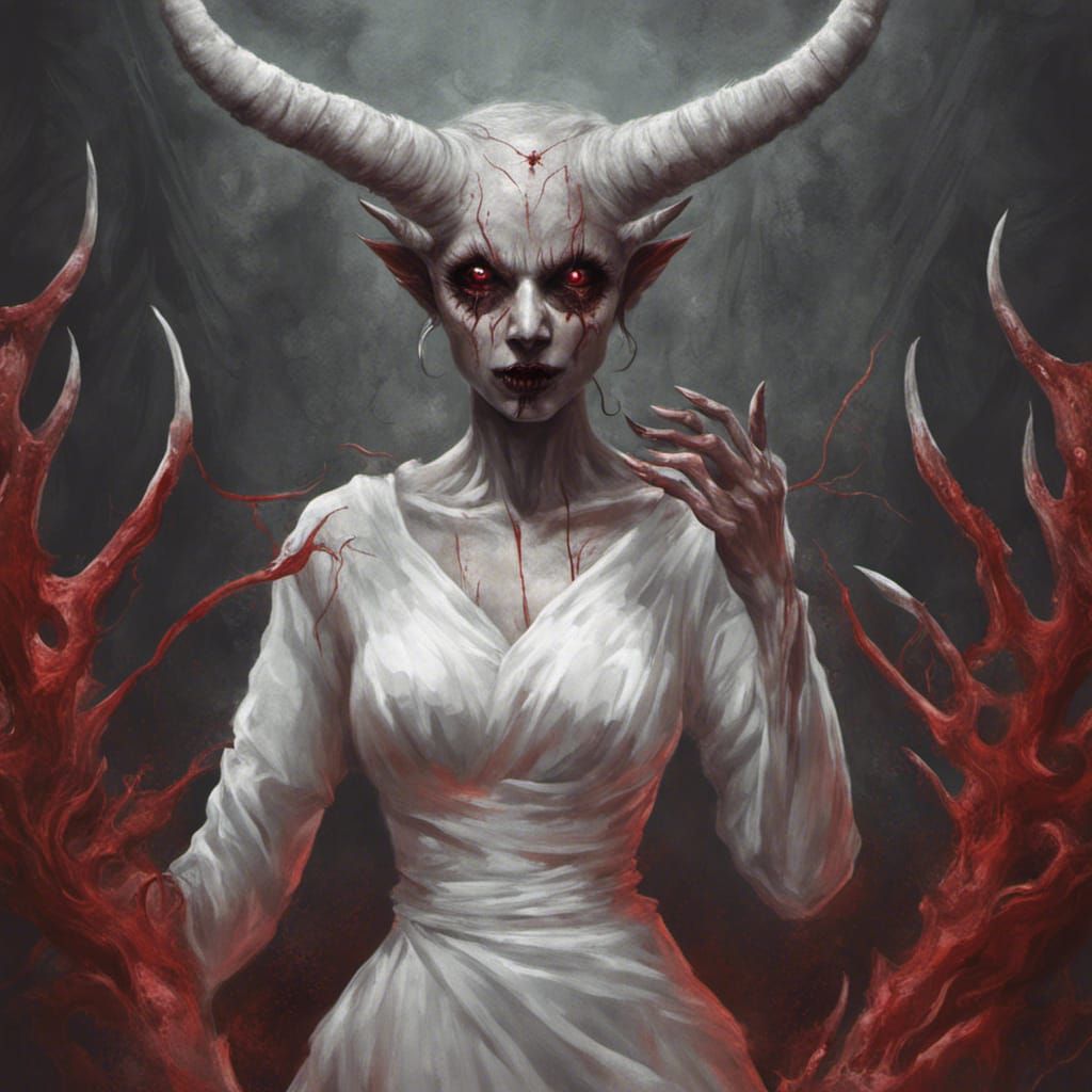 Terrifying Demon with Red Nails in Digital Art