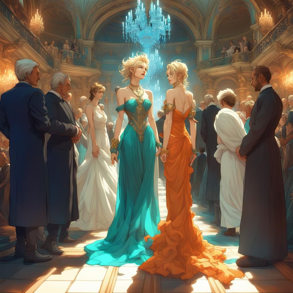 Celes Attends a Ball in Art Nouveau Style