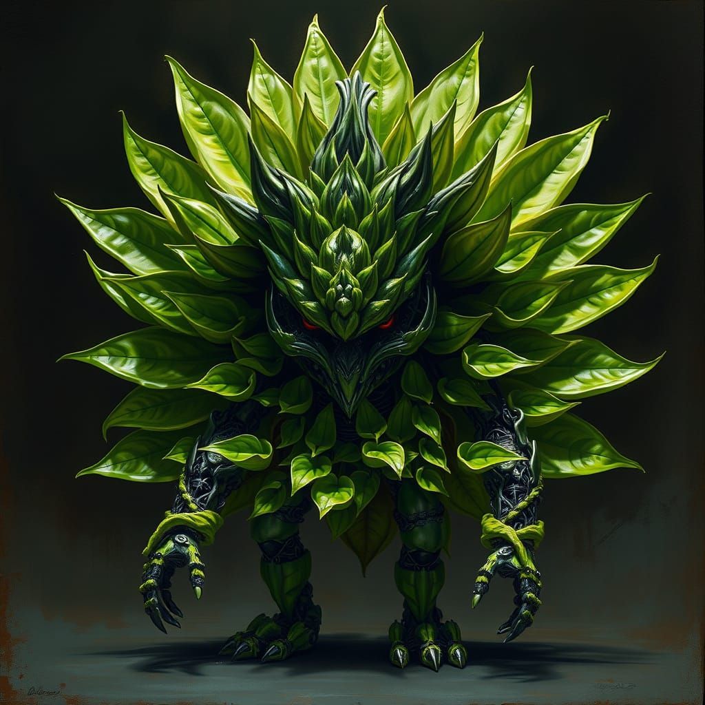 Sinister Robot Plant with Metallic Petals