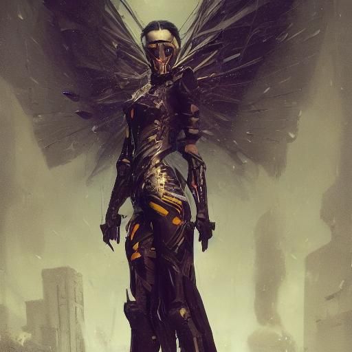 Hyperdetailed Robot Woman in Dark Fantasy Style