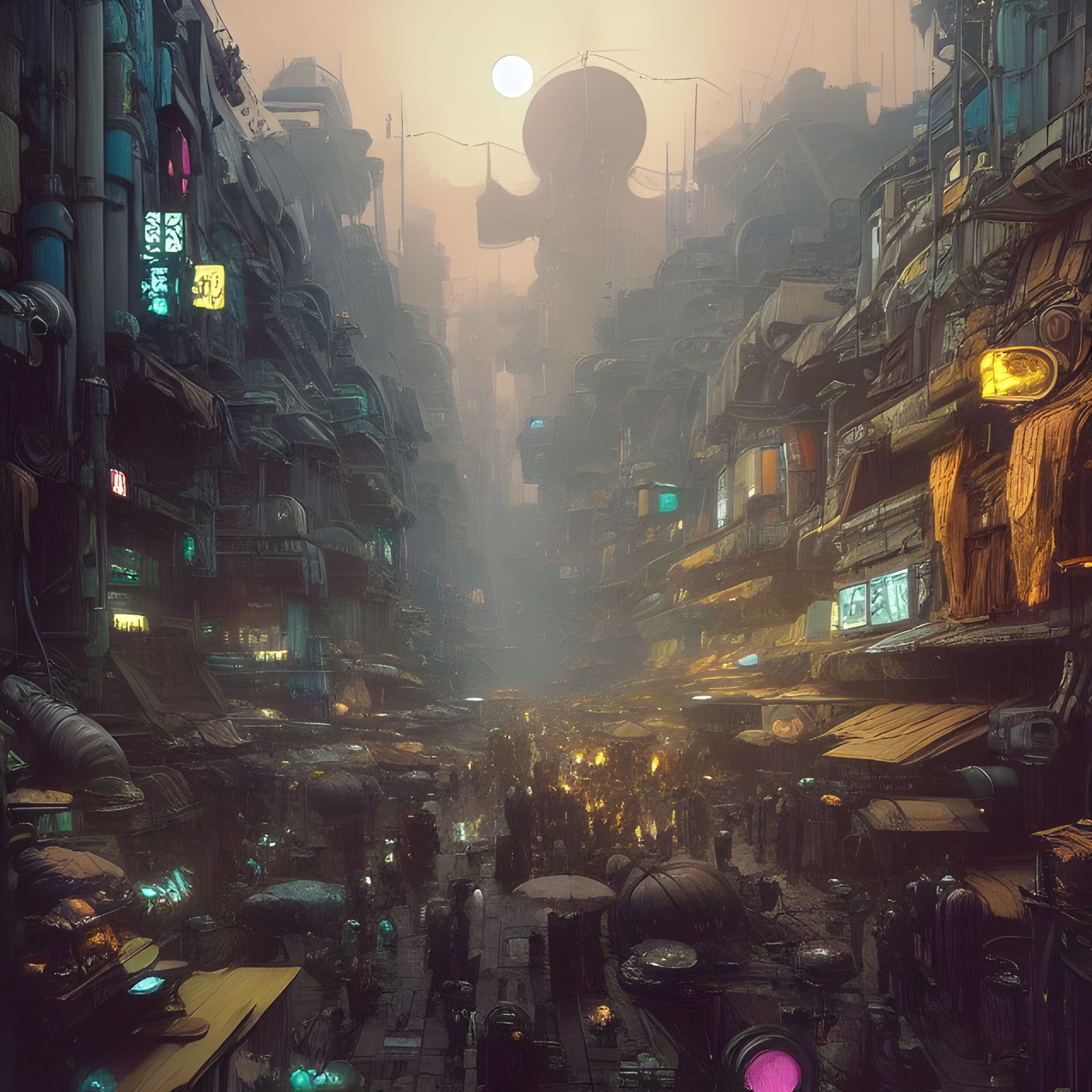 Strange dystopian city