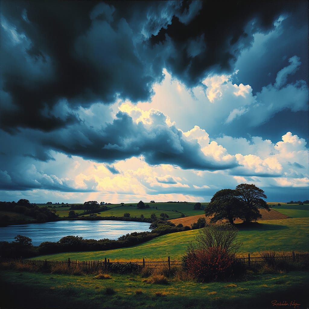 Turbulent Skies Over English Countryside