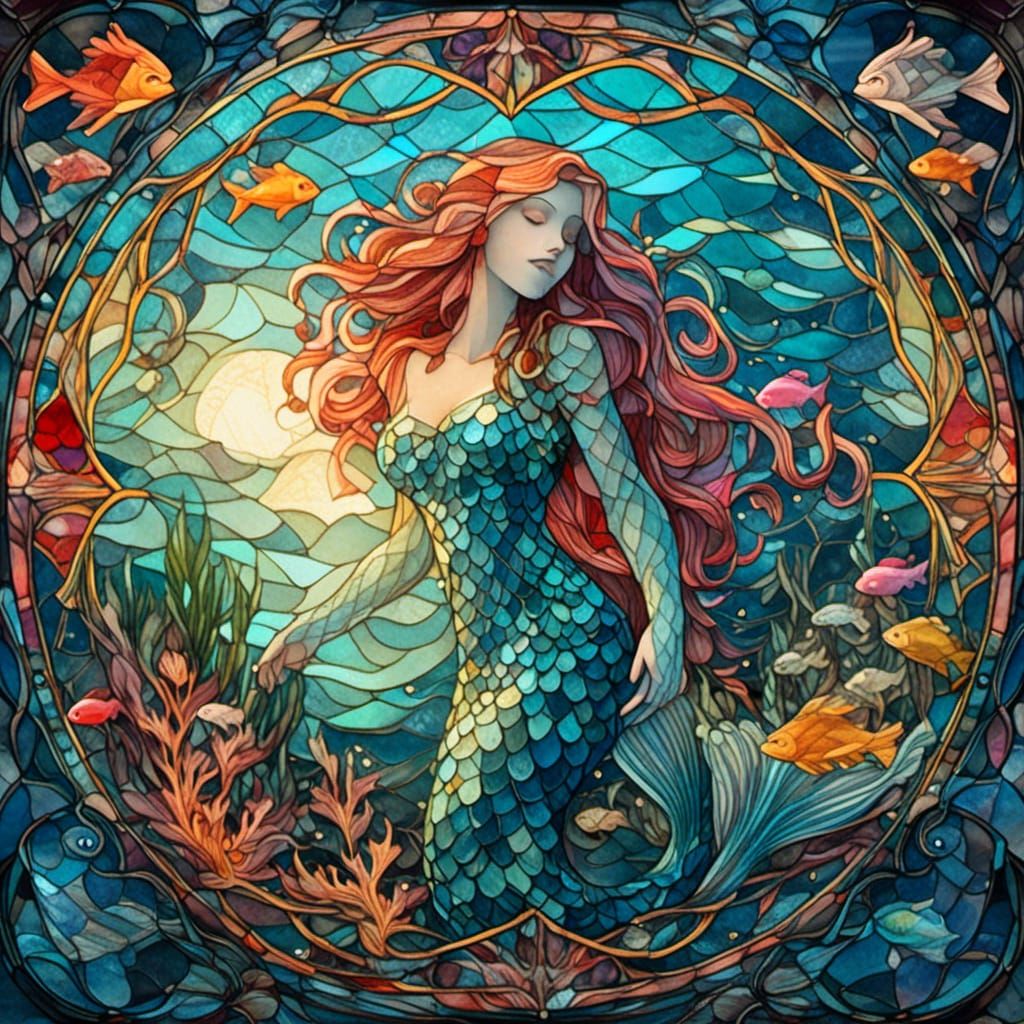 Stained Glass Mermaid