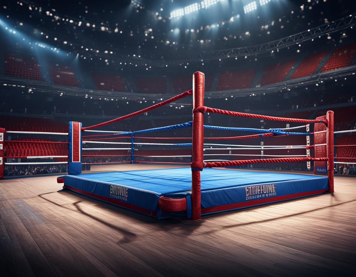 Boxing Ring in Empty Stadium: Matte Painting