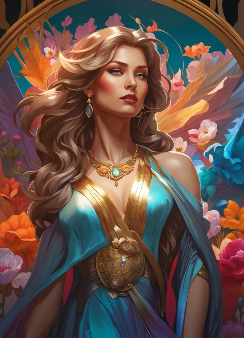 Beautiful Woman Portrait in Hyperdetailed Digital Art