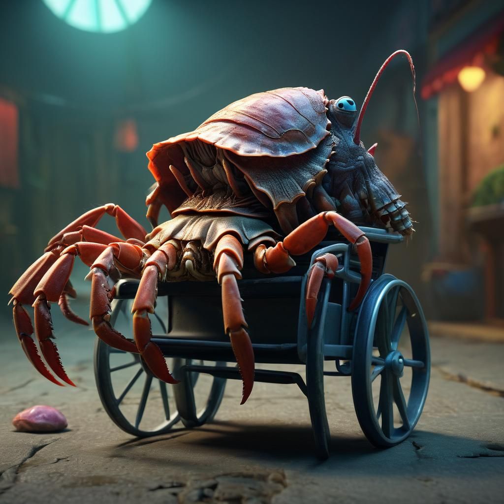 Demonic Crab Pet in Pixar-Style 3D Art
