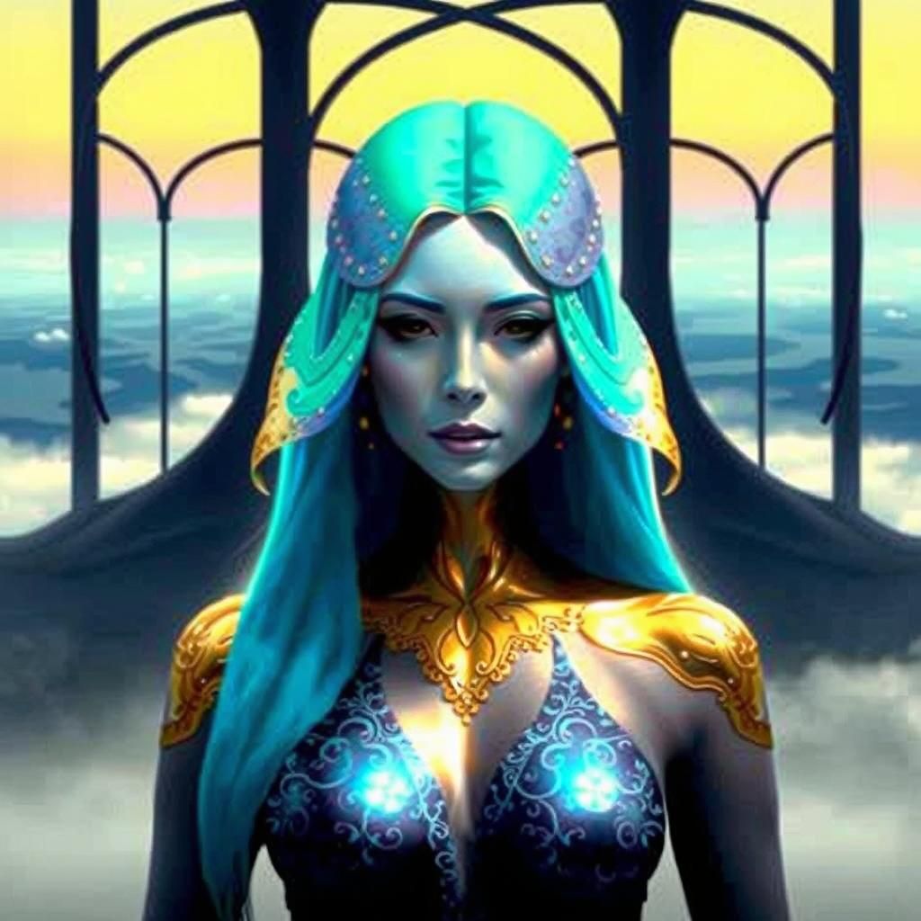 Mysterious Figure in Dreamlike Surrealist Landscape