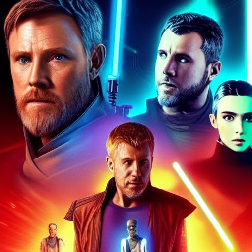 Obi Wan Kenobi in Cyberpunk 2099 Neon Style