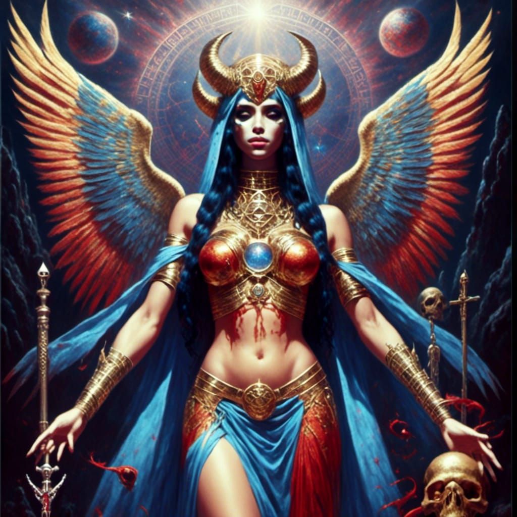 Egyptian Goddess Isis in Cosmic Silver