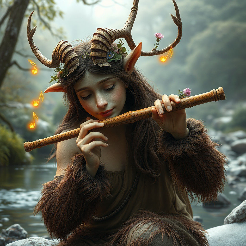 Faun's Flute Song in Woodland Fantasy