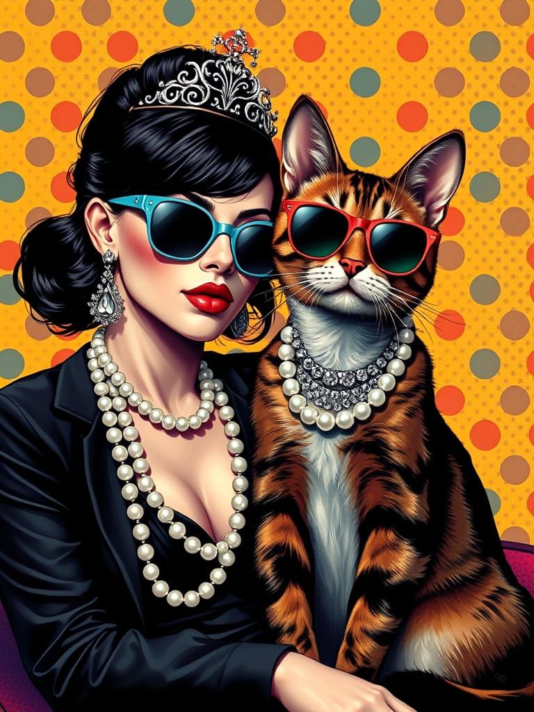 Elegant Rockstar Duo in Pop Art Colors