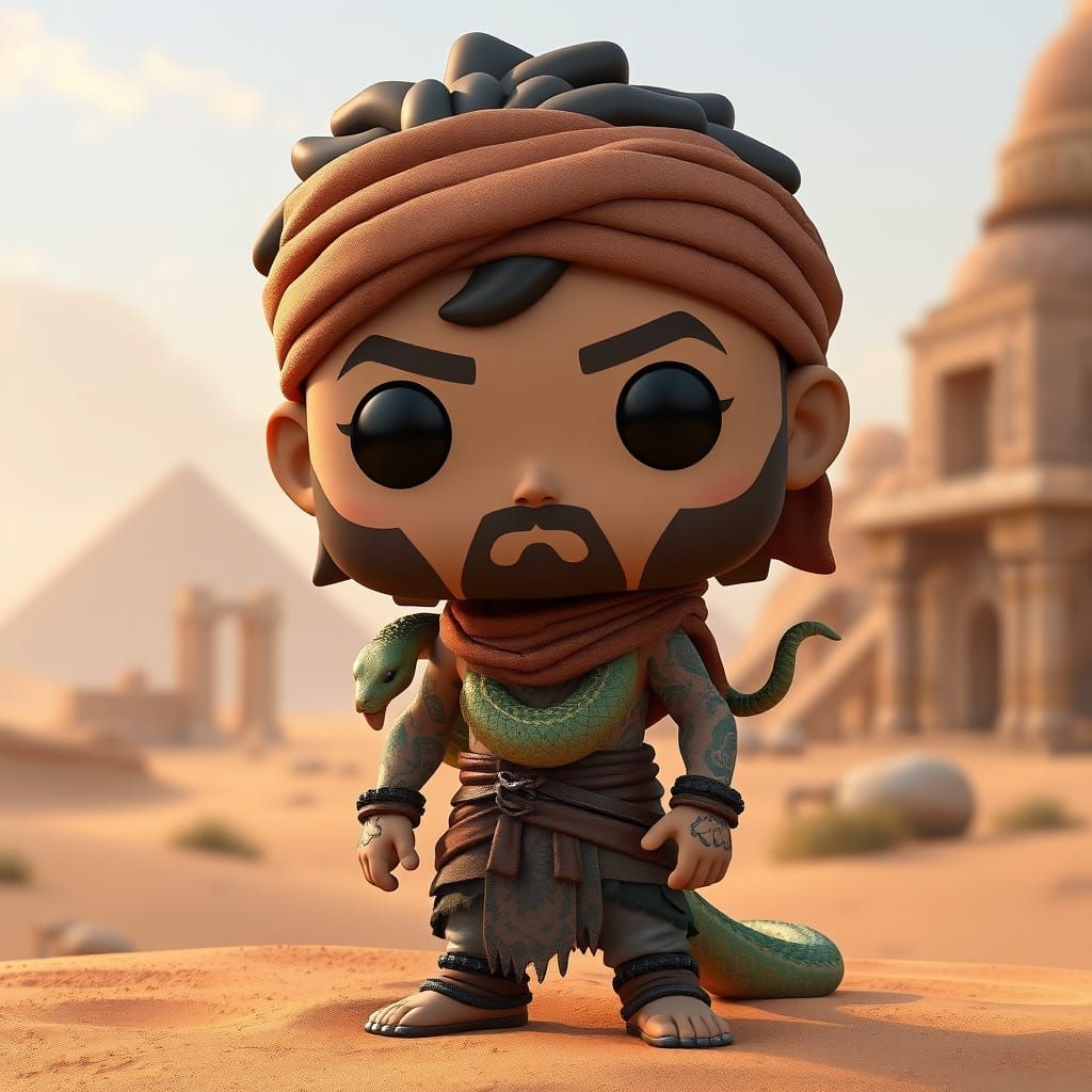 Desert Warrior Vinyl Figure in 3D Anime Style