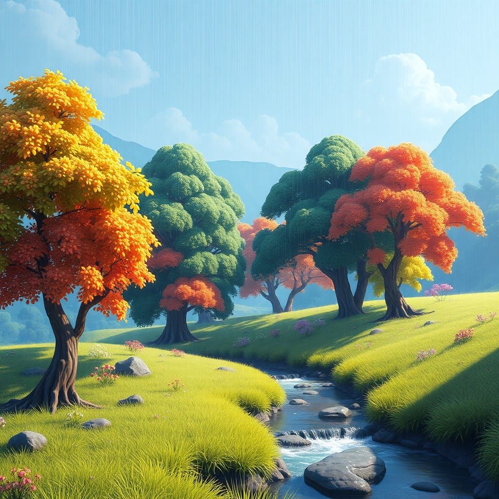 A beautifully crafted glass artwork featuring stylized trees...