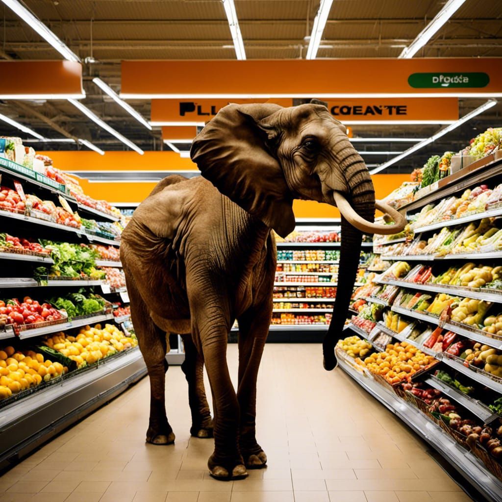 Elephant and Giraffe Cause Supermarket Chaos