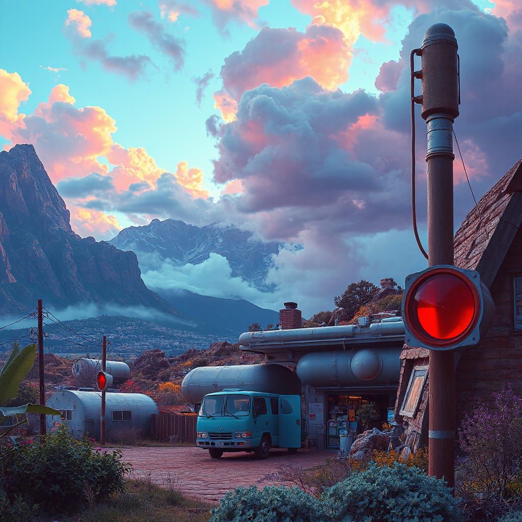 Vibrant Futuristic Dreamscape with Ethereal Textures