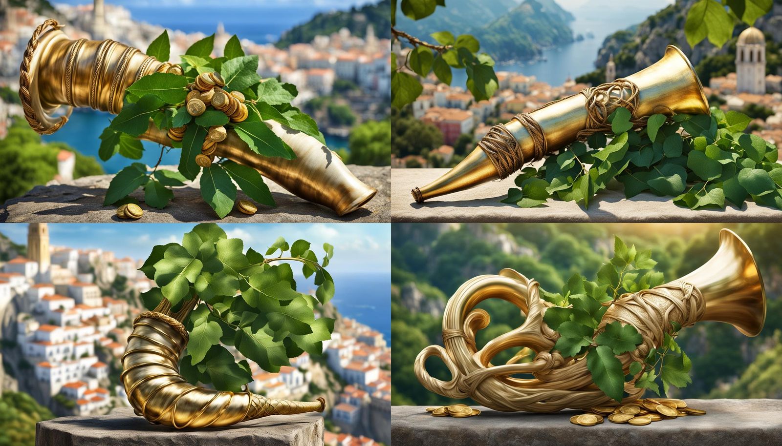 Horn of Plenty: Digital Art Symbol of Wealth