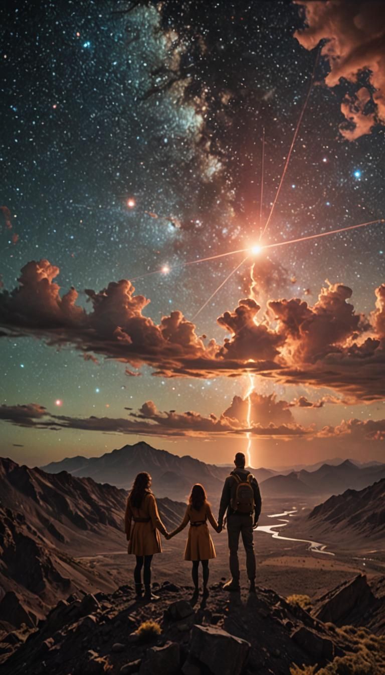 Dramatic Cosmic Radiation Still in Cinematic Style