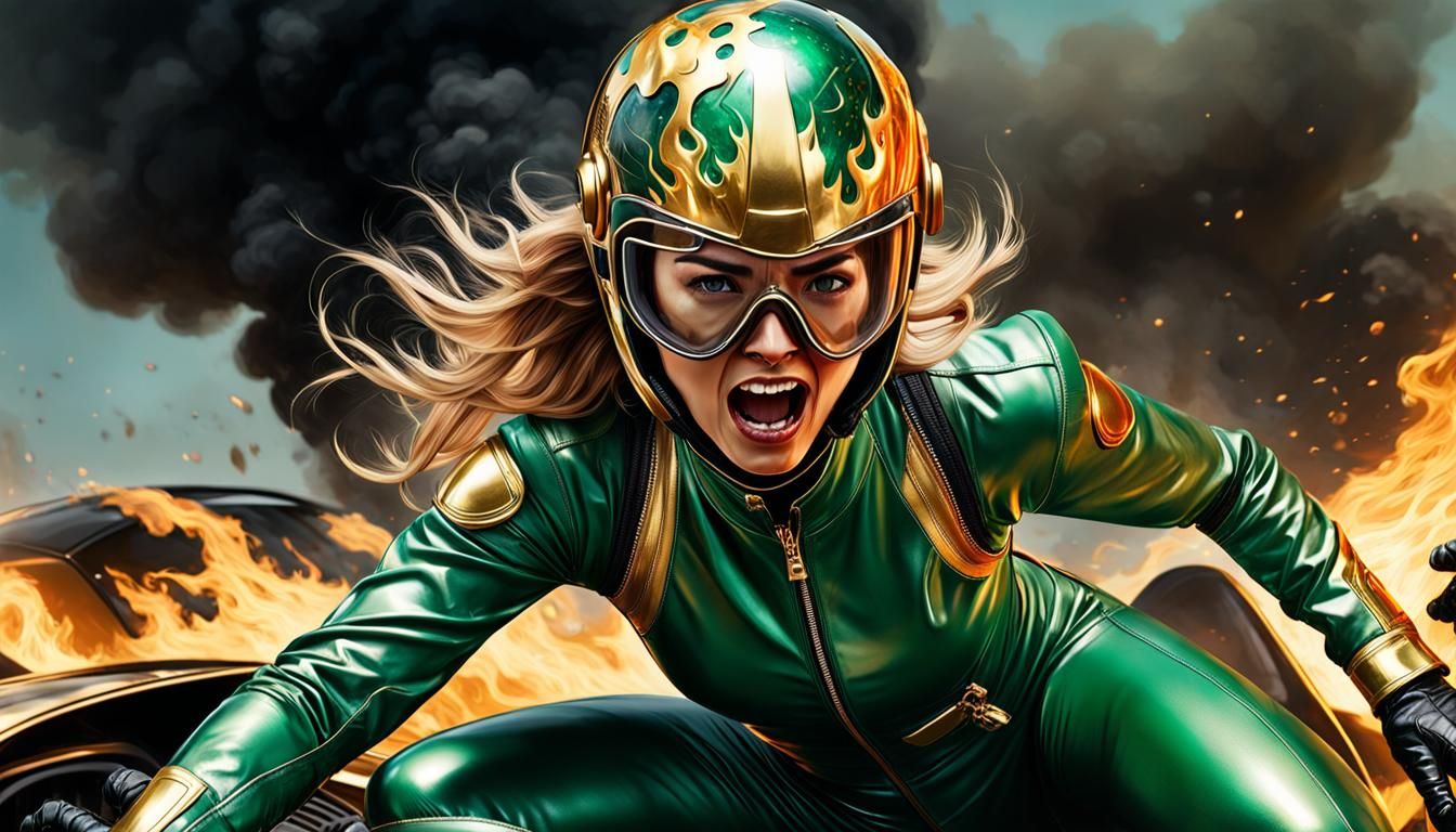 Burning Leather: Hyperrealistic Portrait of Fear