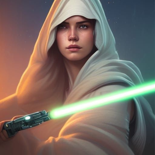 Togruta Jedi Portrait in Hyperdetailed Digital Art