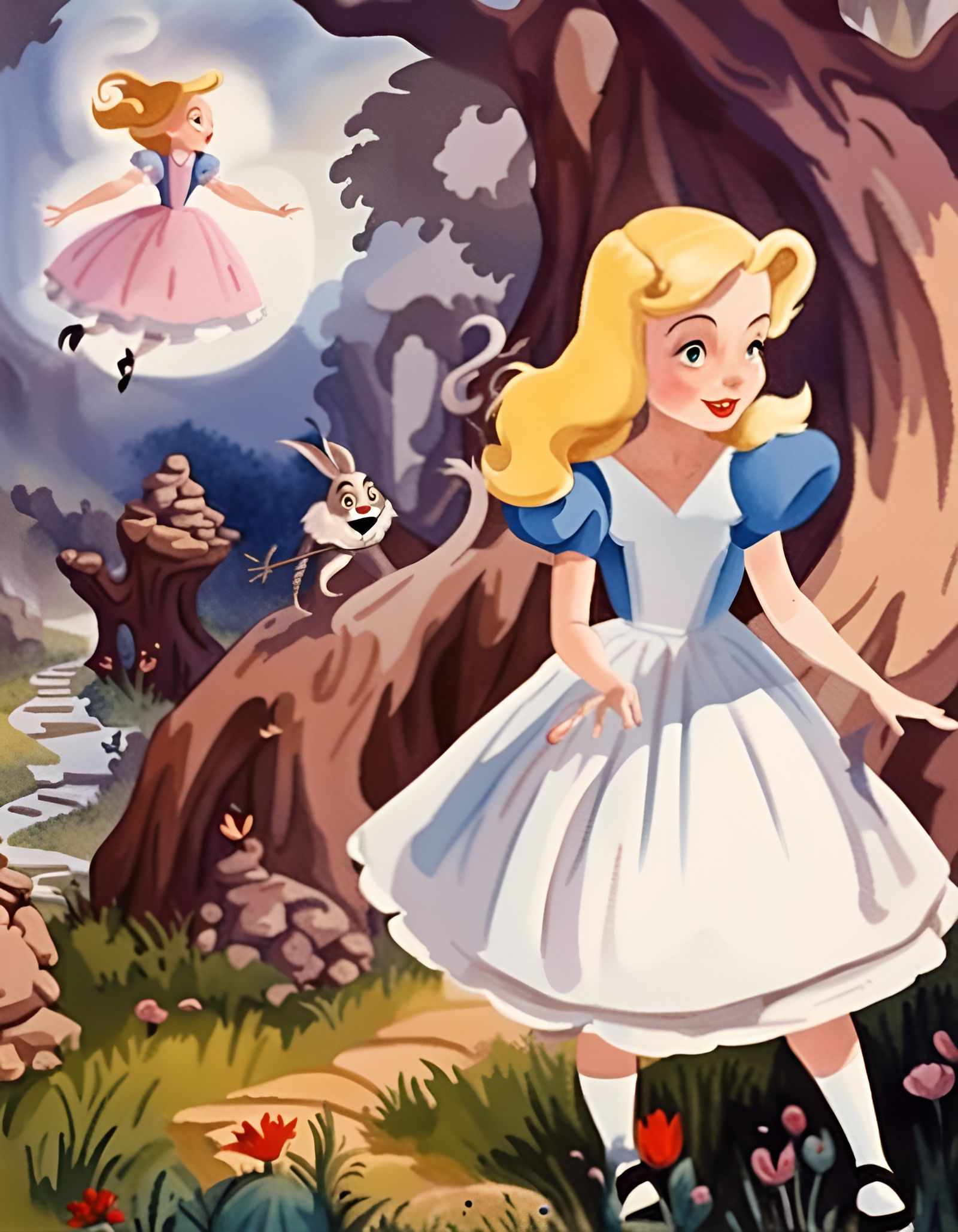 Alice in Wonderland: 1940s Animation Movie Poster