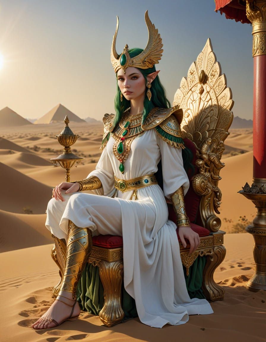 Surreal Egyptian Goddess in Ancient Splendor