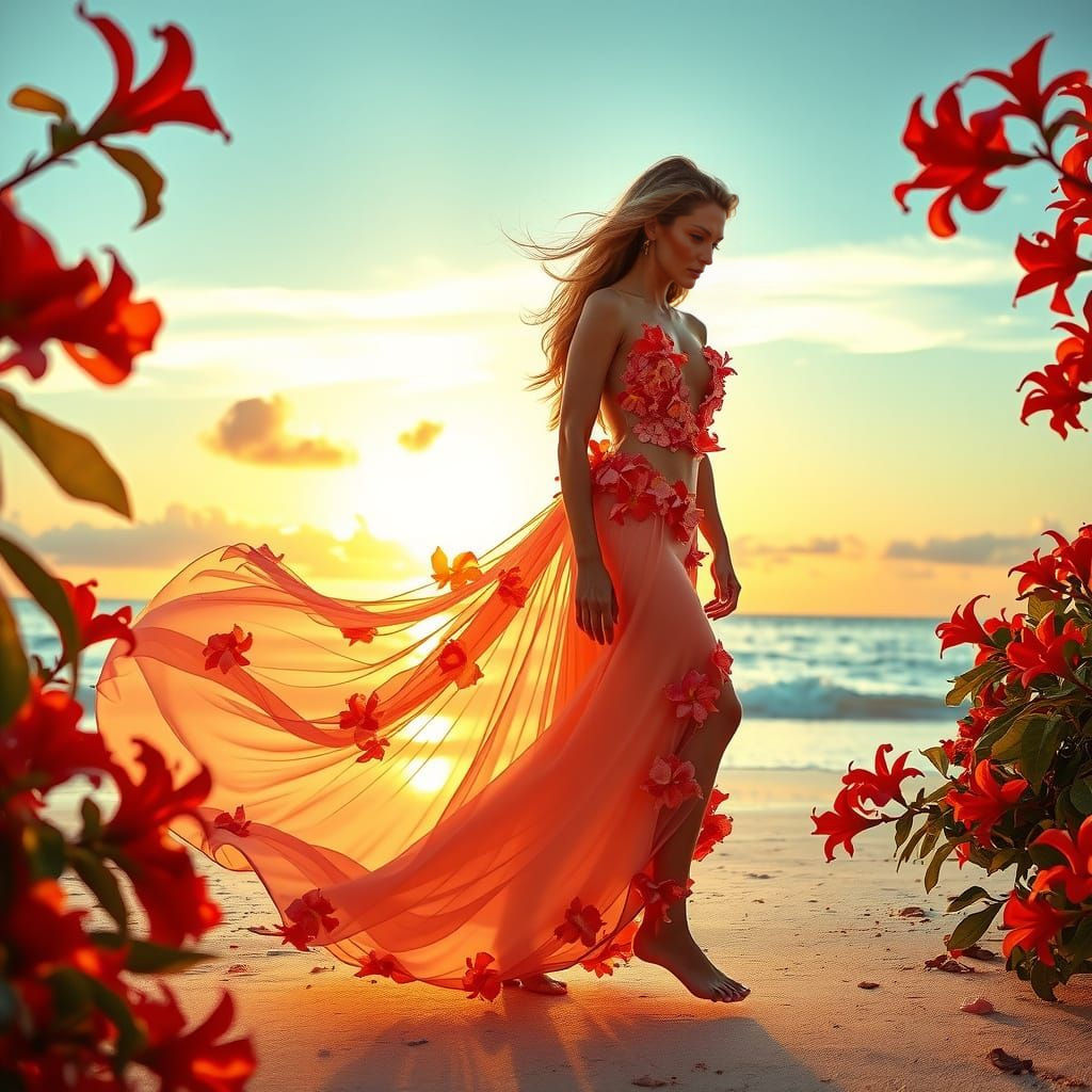 "Sunset Siren" – Nerium Oleander (Oleander) 🌅
💫 Models: Mix of Gisele Bündchen, Hunter McGrady, and Cindy Crawford
🎨 ...