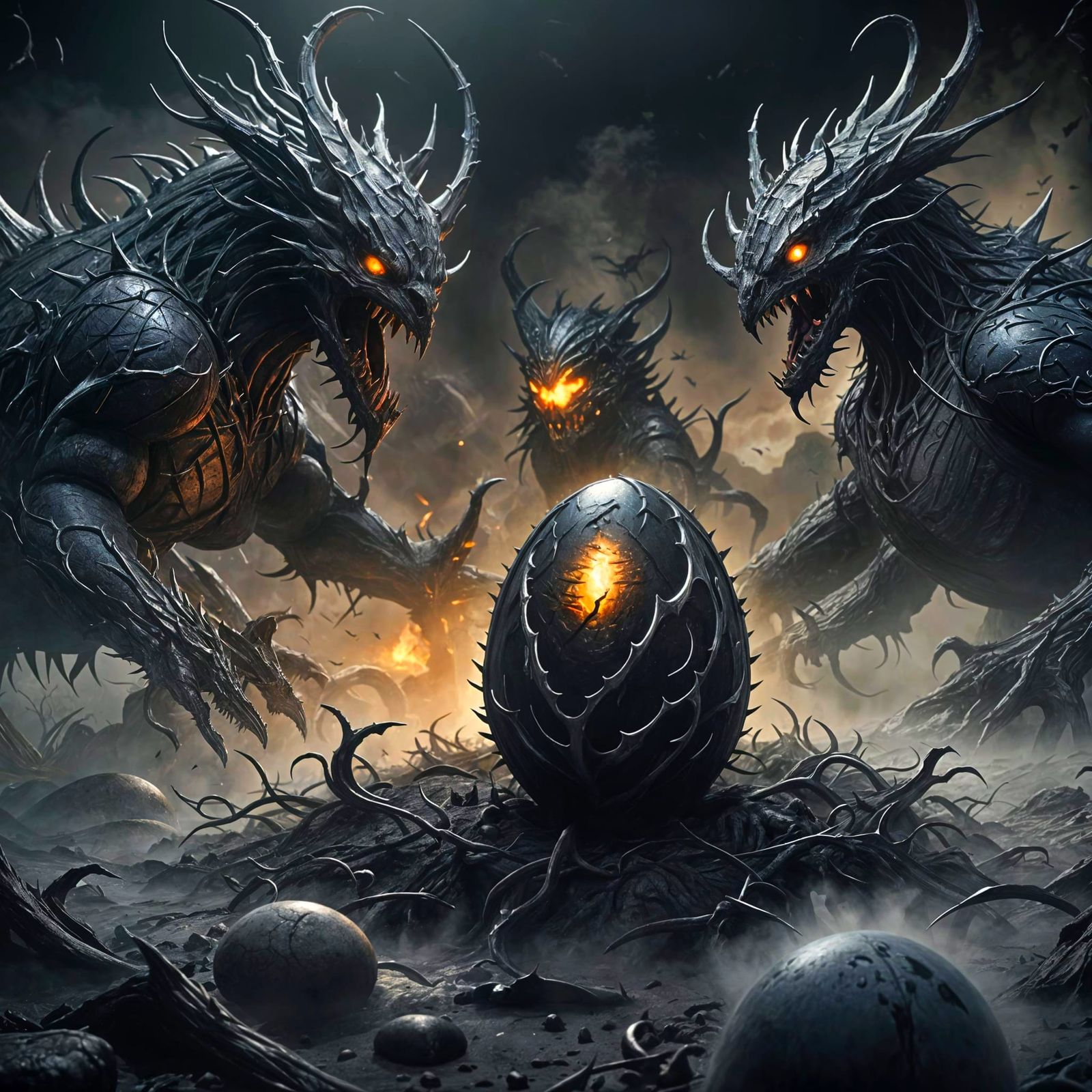 Menacing Egg Emerges from Dark Mists