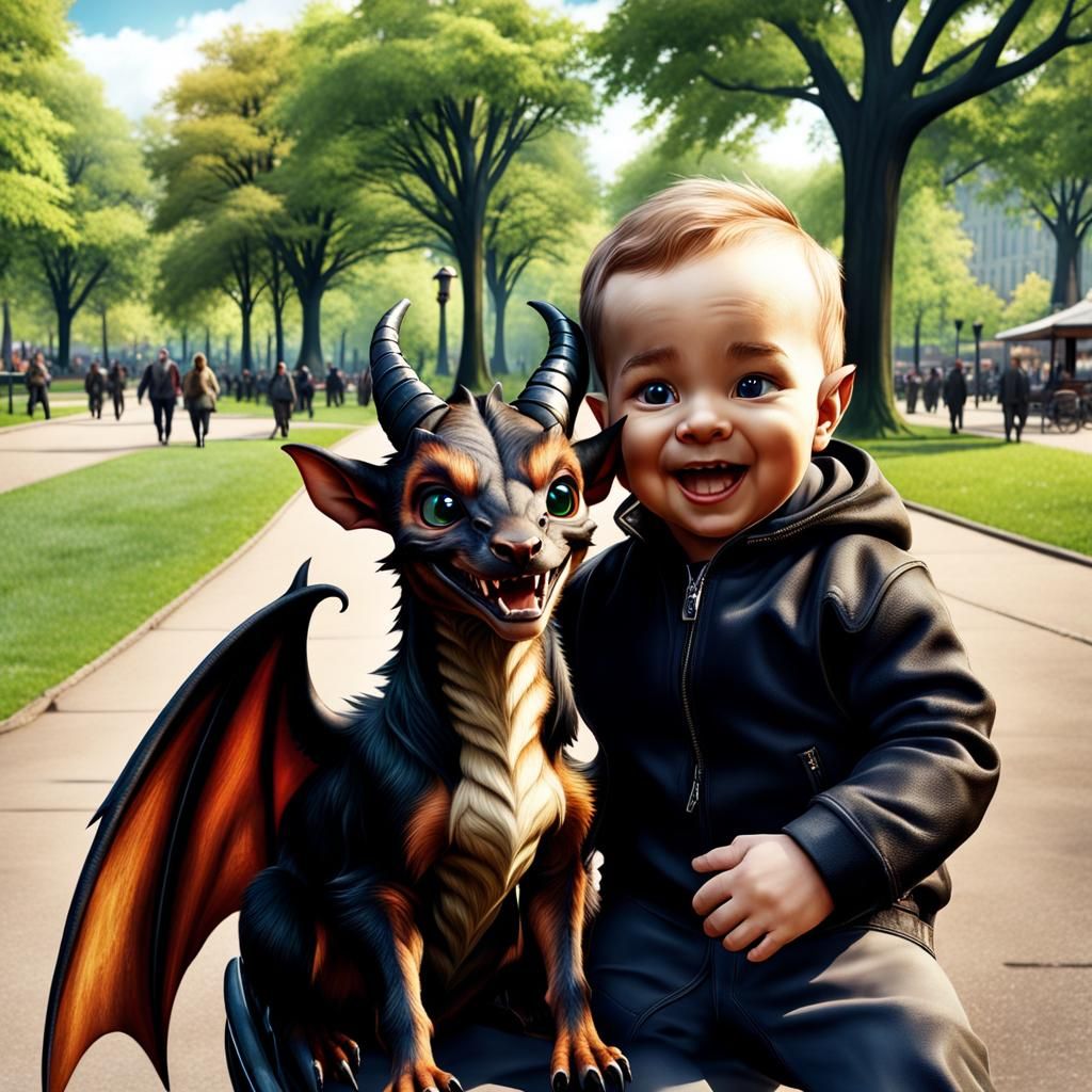 Baby Jersey Devil with his human