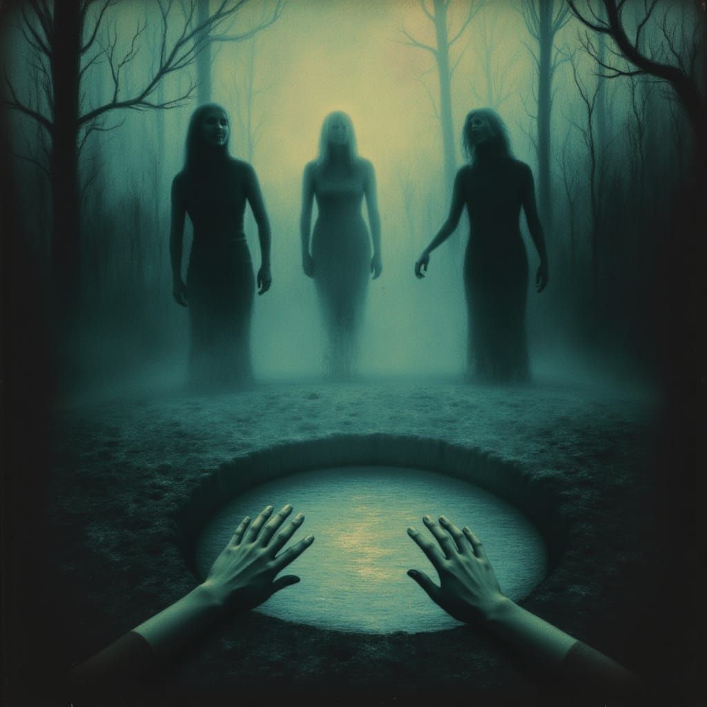 Ghostly Wailing Women Haunt Misty Clearing with Overflowing ...