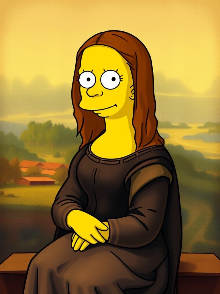 Mona Lisa Marge Simpson in Renaissance Style