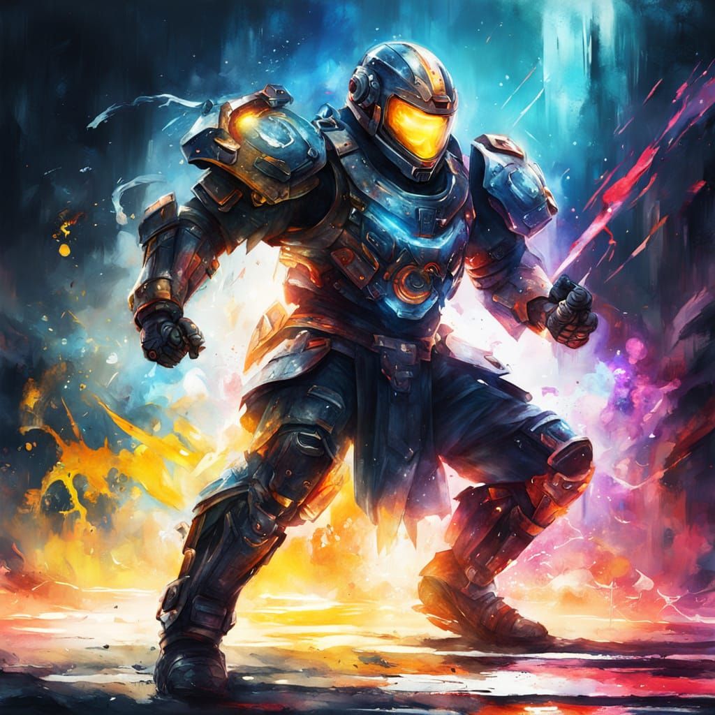 Vesk Warrior with Nunchucks and Energy Orb