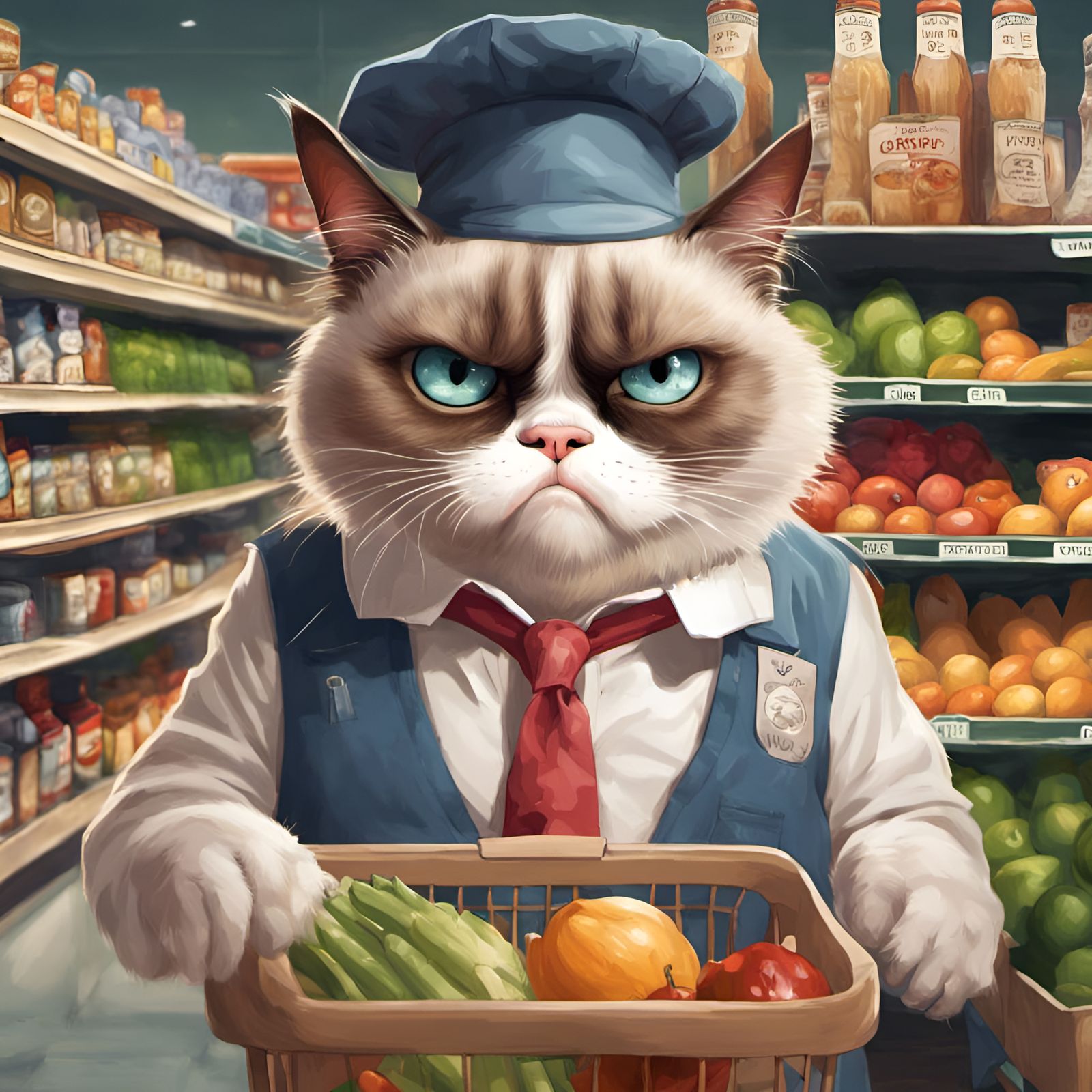 Grumpy Cat Clerk: A Digital Portrait