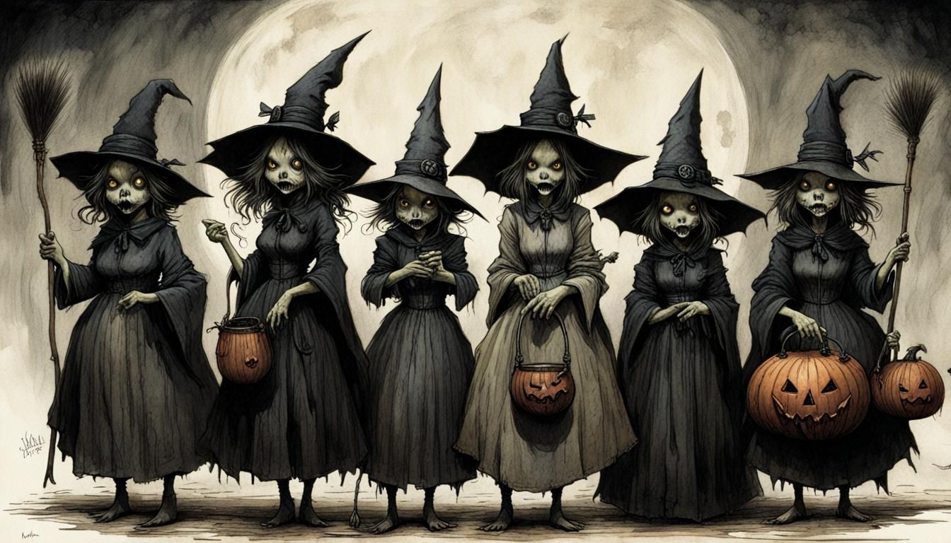 Haunted Witches in Film Noir Horrorcore Style