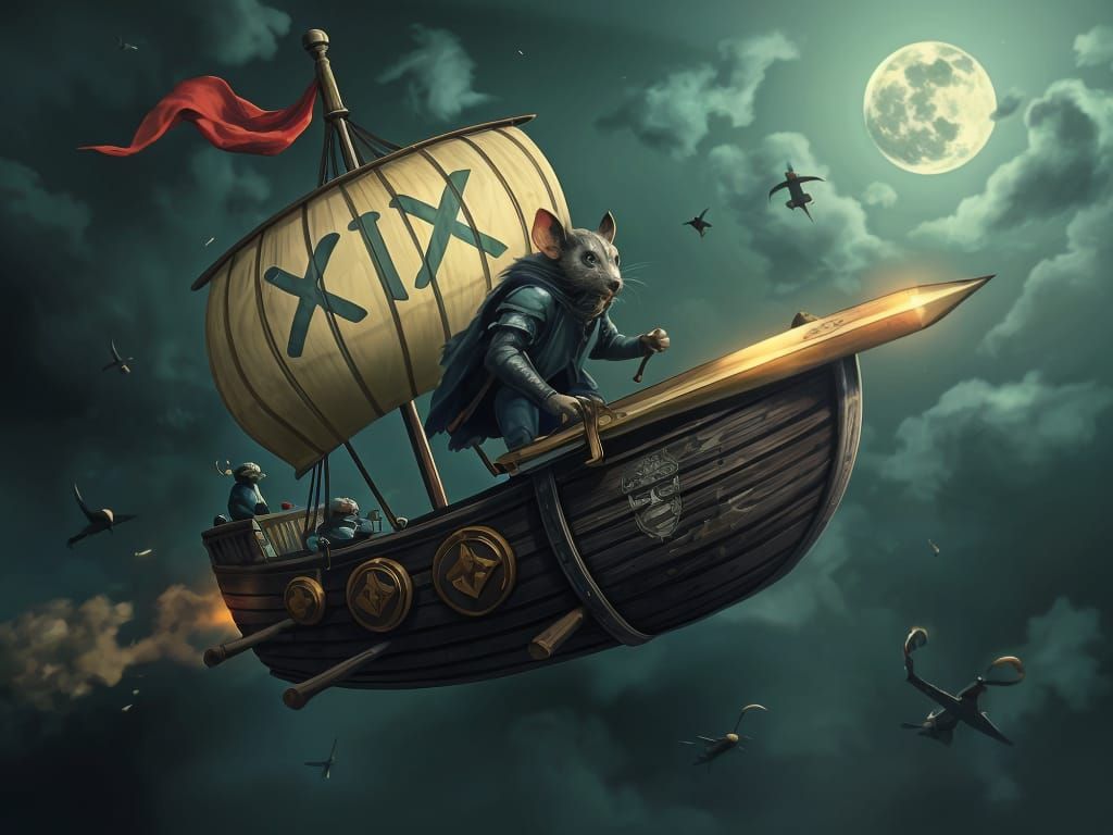 Knighted Airship Piloted by Rats: Steampunk Fantasy