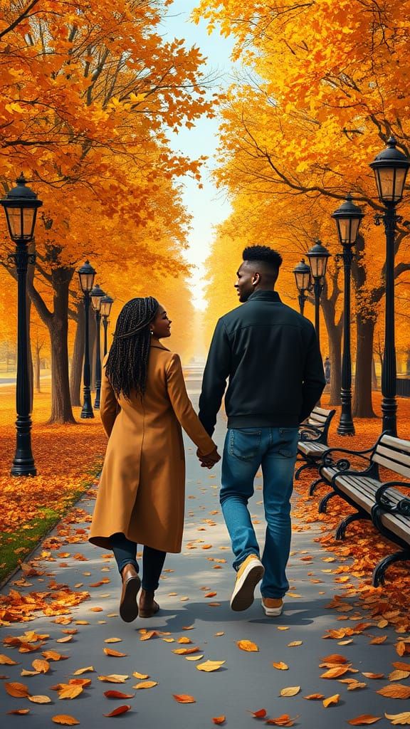 Autumn Stroll: A Colorful Impressionist Painting